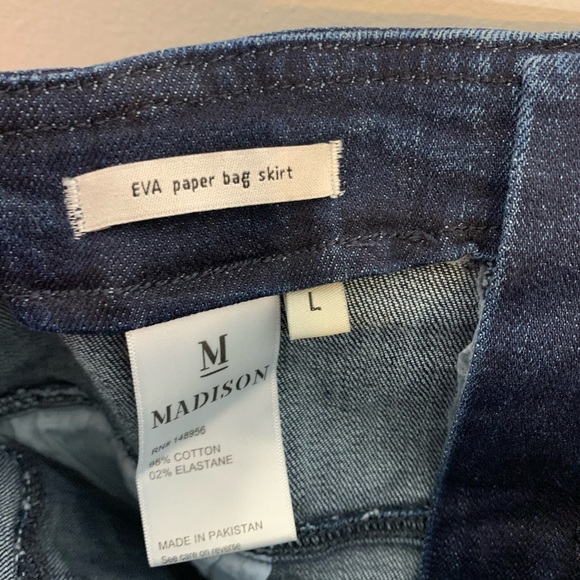 Madison Denim Eva Paperbag Belted Skirt NWT L - Picture 8 of 8